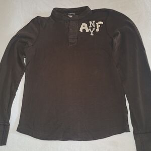 Vintage Abercrombie & Fitch Chocolate Long Sleeve Henley Shirt